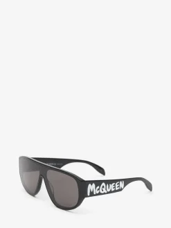 McQueen Graffiti Mask Sunglasses in ><noscript><img width=