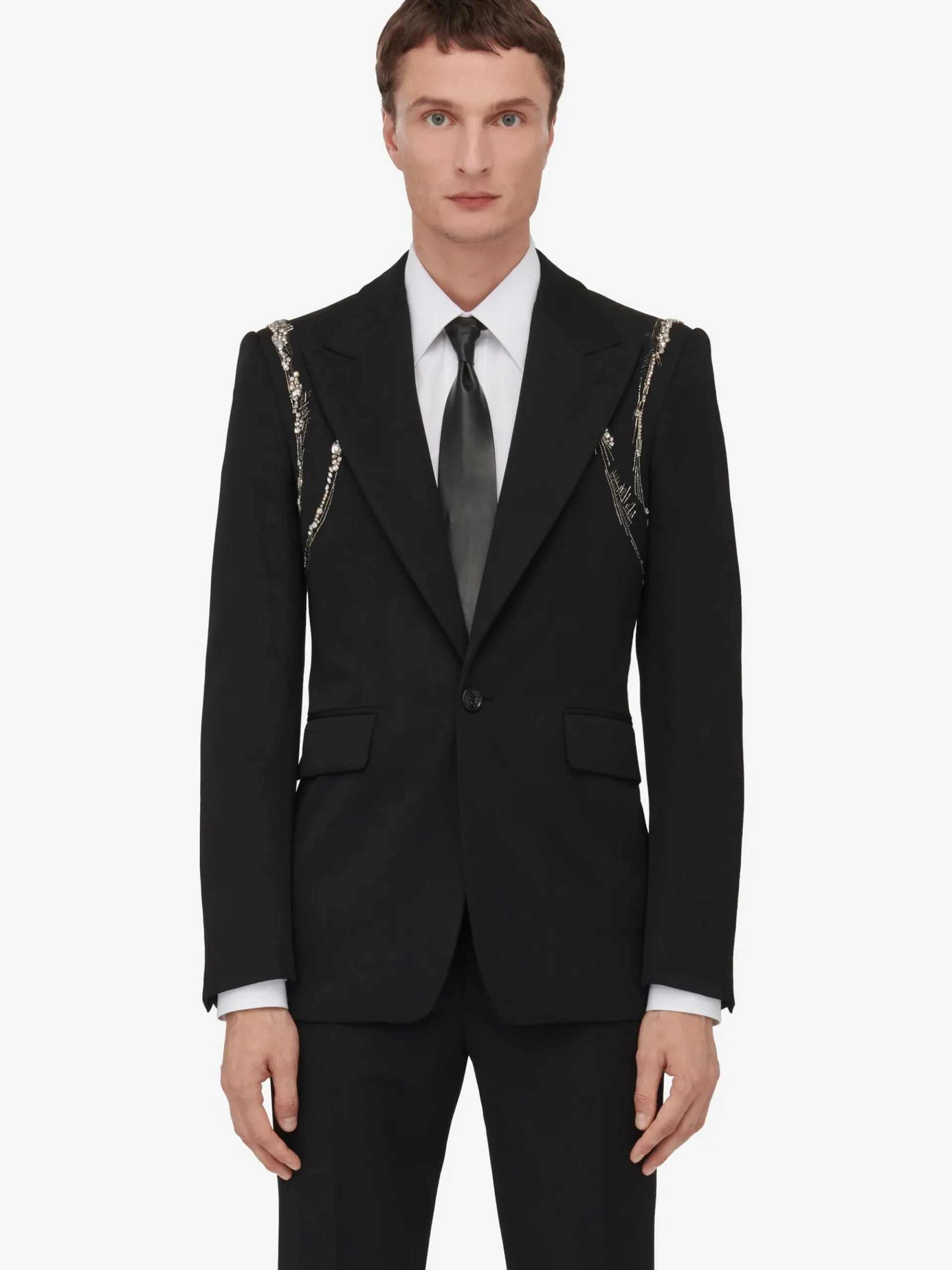 Men's Crystal Harness Single-breasted Jacket in >Alexander McQueen Cheap