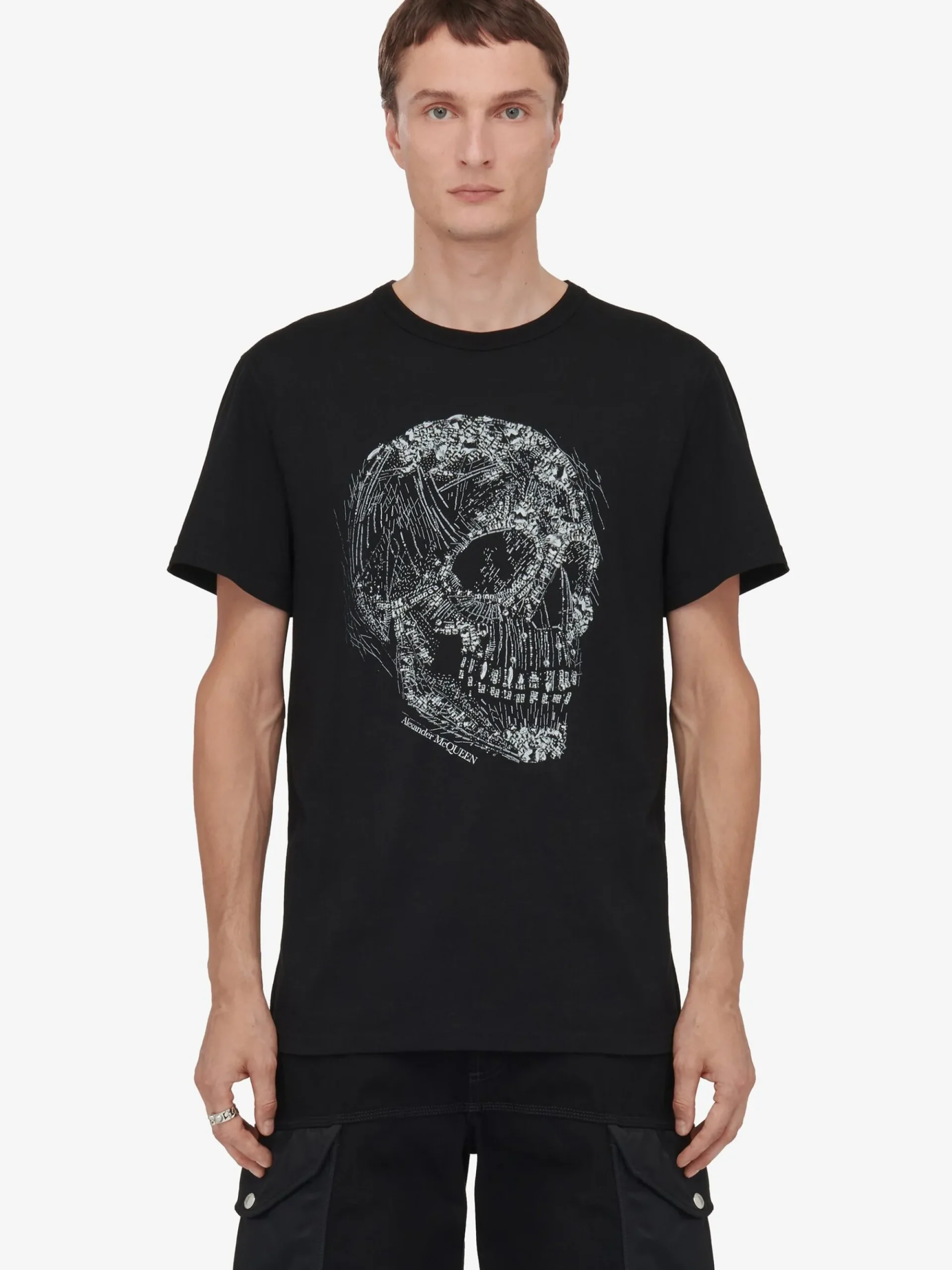 Men's Crystal Skull T-shirt in >Alexander McQueen Best Sale