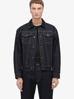 Men's Dropped Shoulder Denim Jacket in ><noscript><img width=