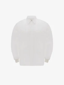Men's Dropped Shoulder Poplin Shirt in >Alexander McQueen Discount