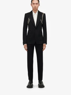 Men's Embroidered Harness Single-breasted Jacket in >Alexander McQueen Fashion