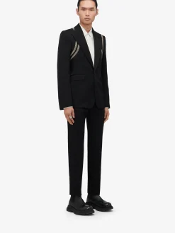 Men's Embroidered Harness Single-breasted Jacket in ><noscript><img width=