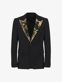 Men's Embroidered Single-breasted Jacket in >Alexander McQueen Outlet