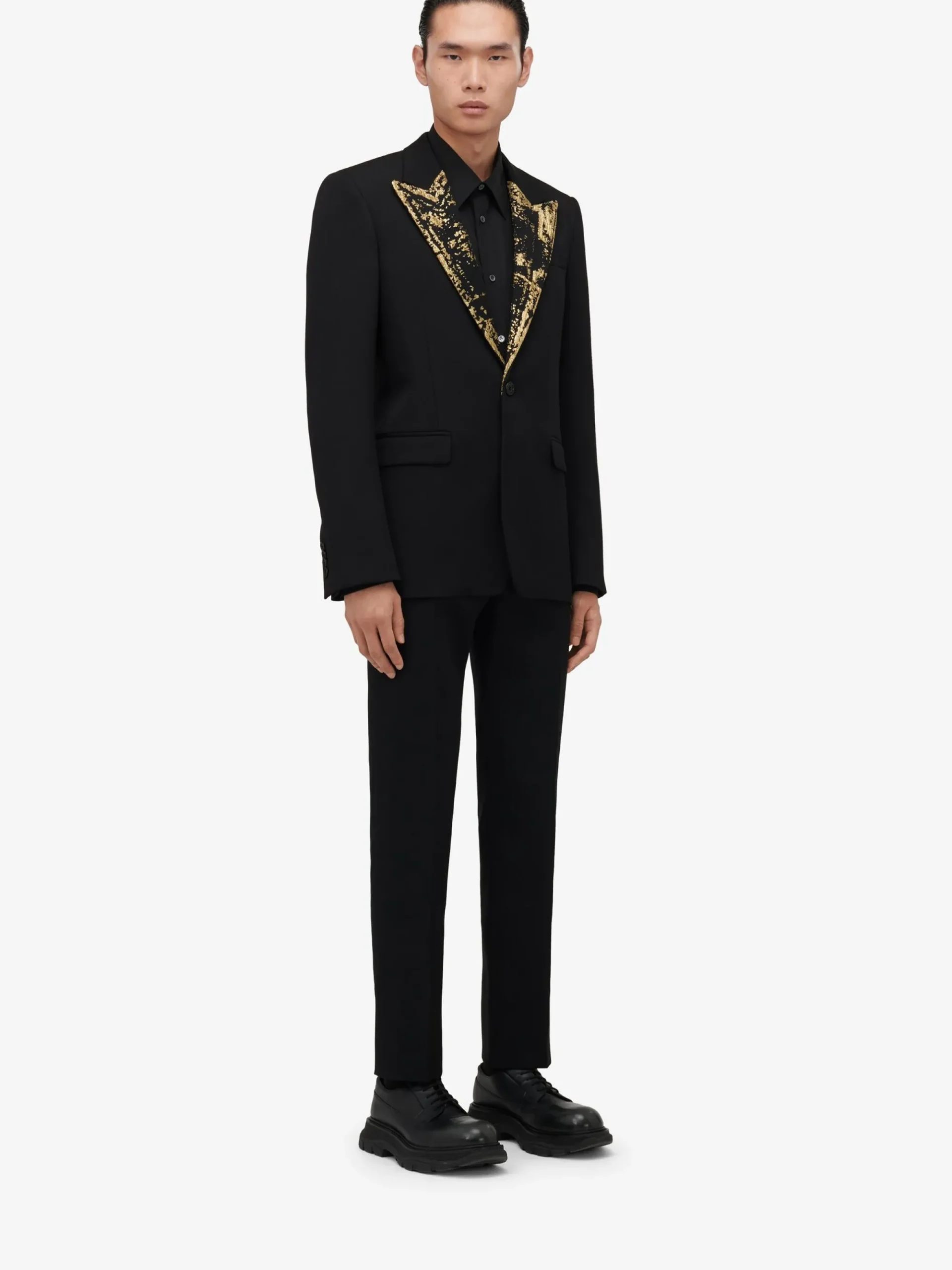 Men's Embroidered Single-breasted Jacket in >Alexander McQueen Outlet