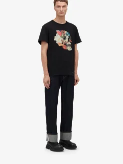 Men's Floral Skull T-shirt in ><noscript><img width=