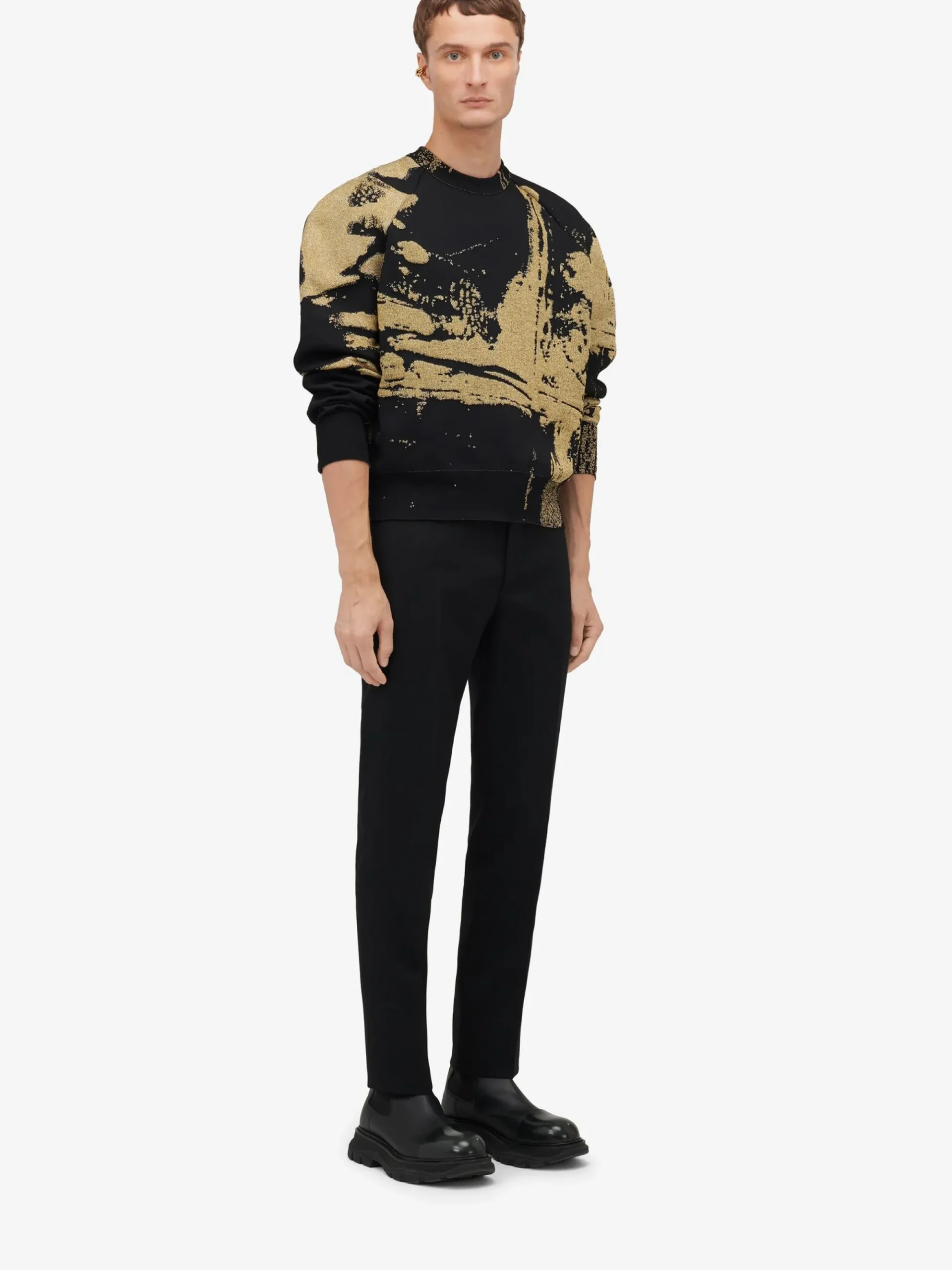 Men's Fold Jacquard Jumper in >Alexander McQueen Sale