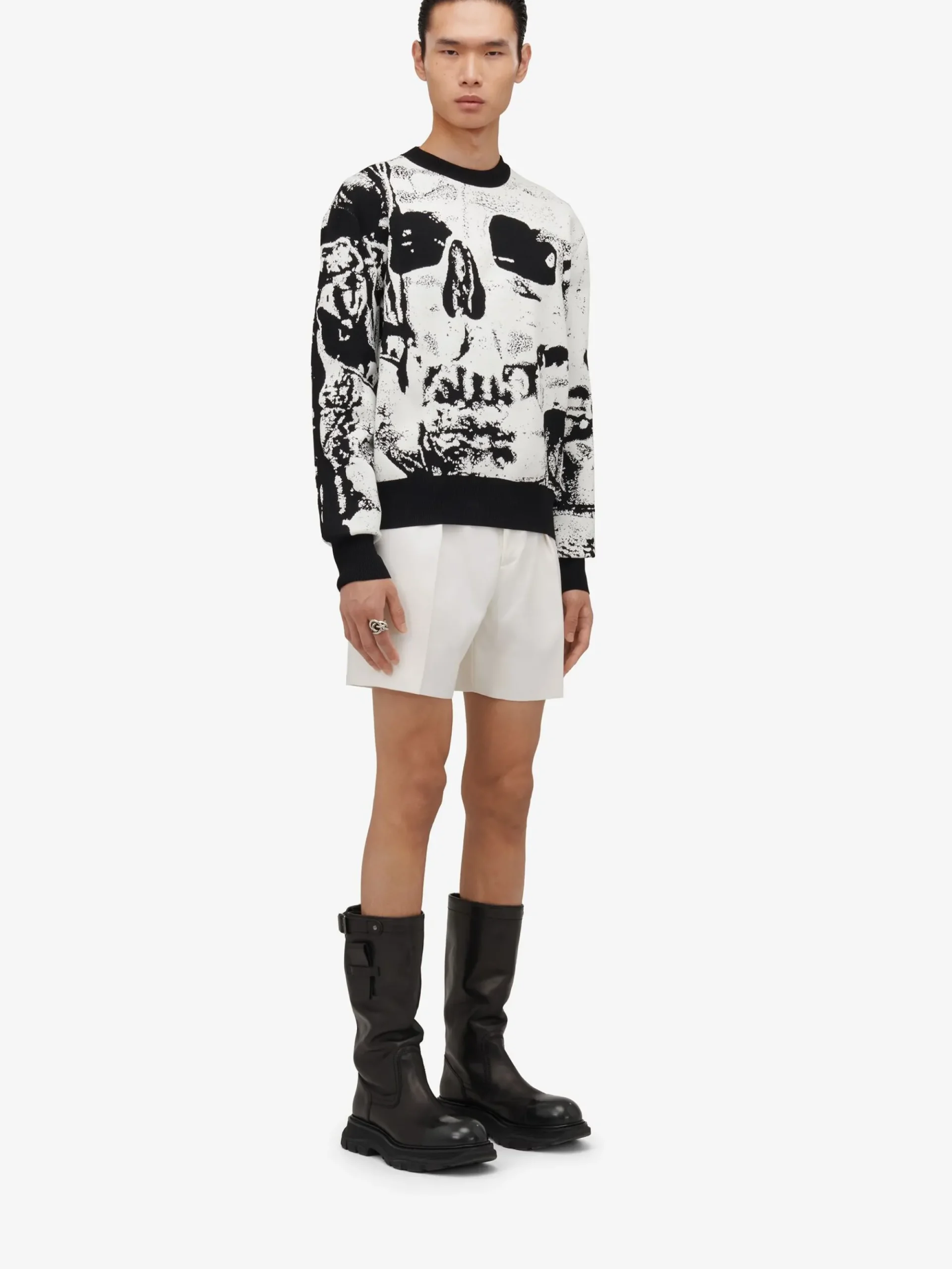 Men's Fold Skull Jacquard Jumper in >Alexander McQueen Discount