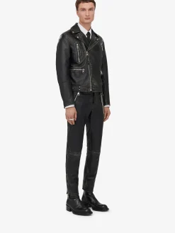 Men's Leather Biker Jacket in ><noscript><img width=