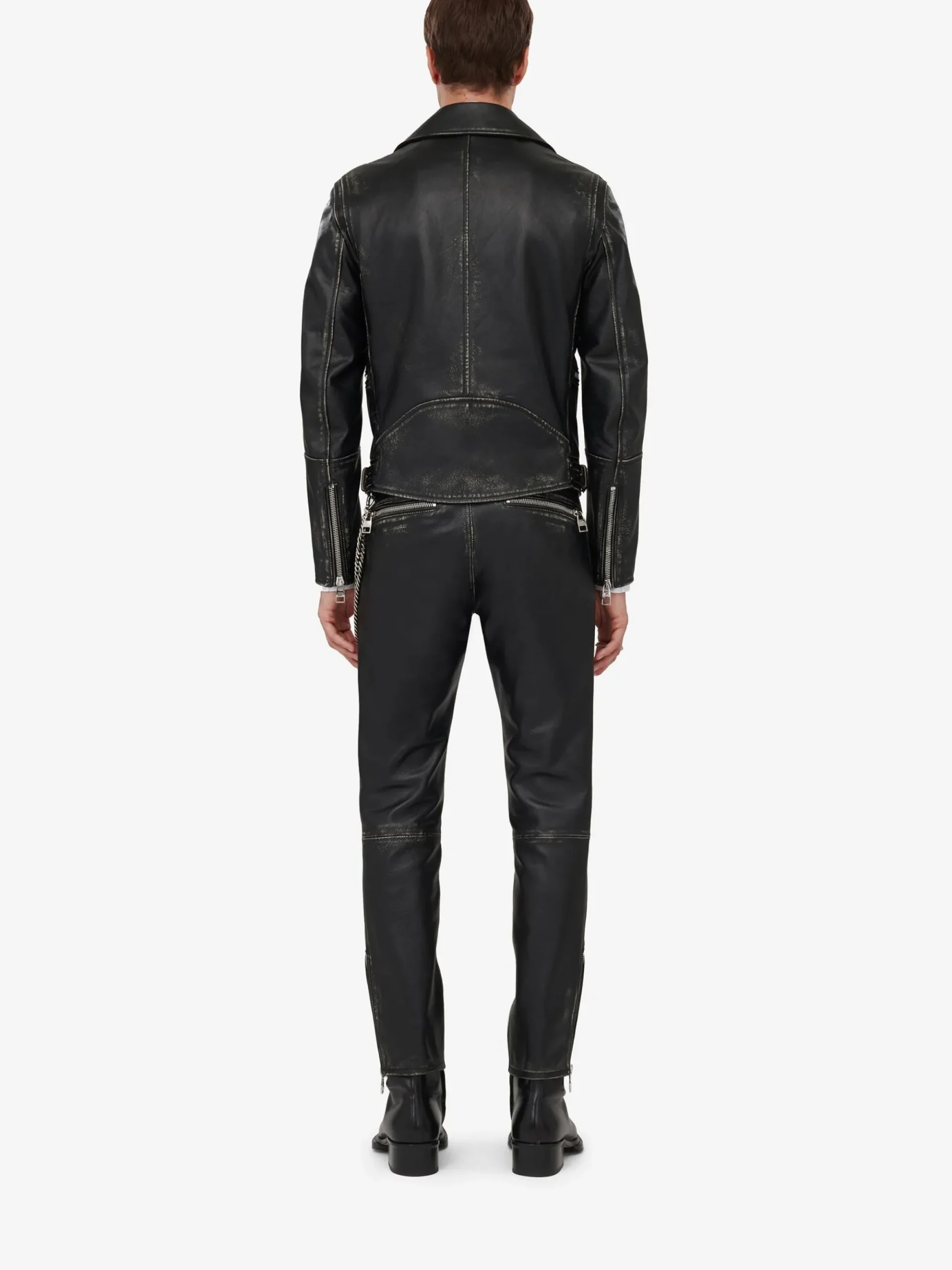 Men's Leather Biker Jacket in >Alexander McQueen Cheap