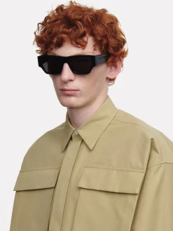 Men's McQueen Angled Rectangular Sunglasses in ><noscript><img width=
