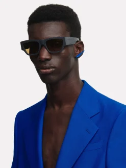 Men's McQueen Angled Rectangular Sunglasses in ><noscript><img width=