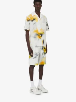 Men's Obscured Flower Bowling Shirt in ><noscript><img width=