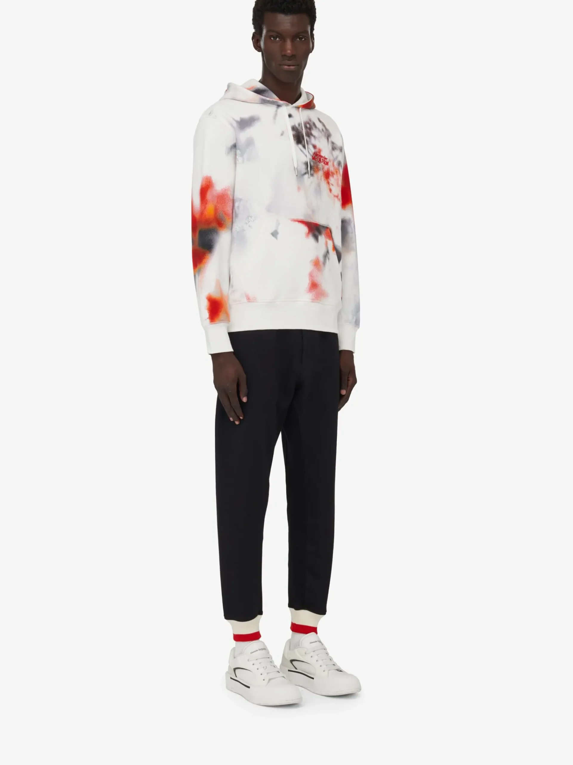 Men's Obscured Flower Hooded Sweatshirt in >Alexander McQueen Flash Sale