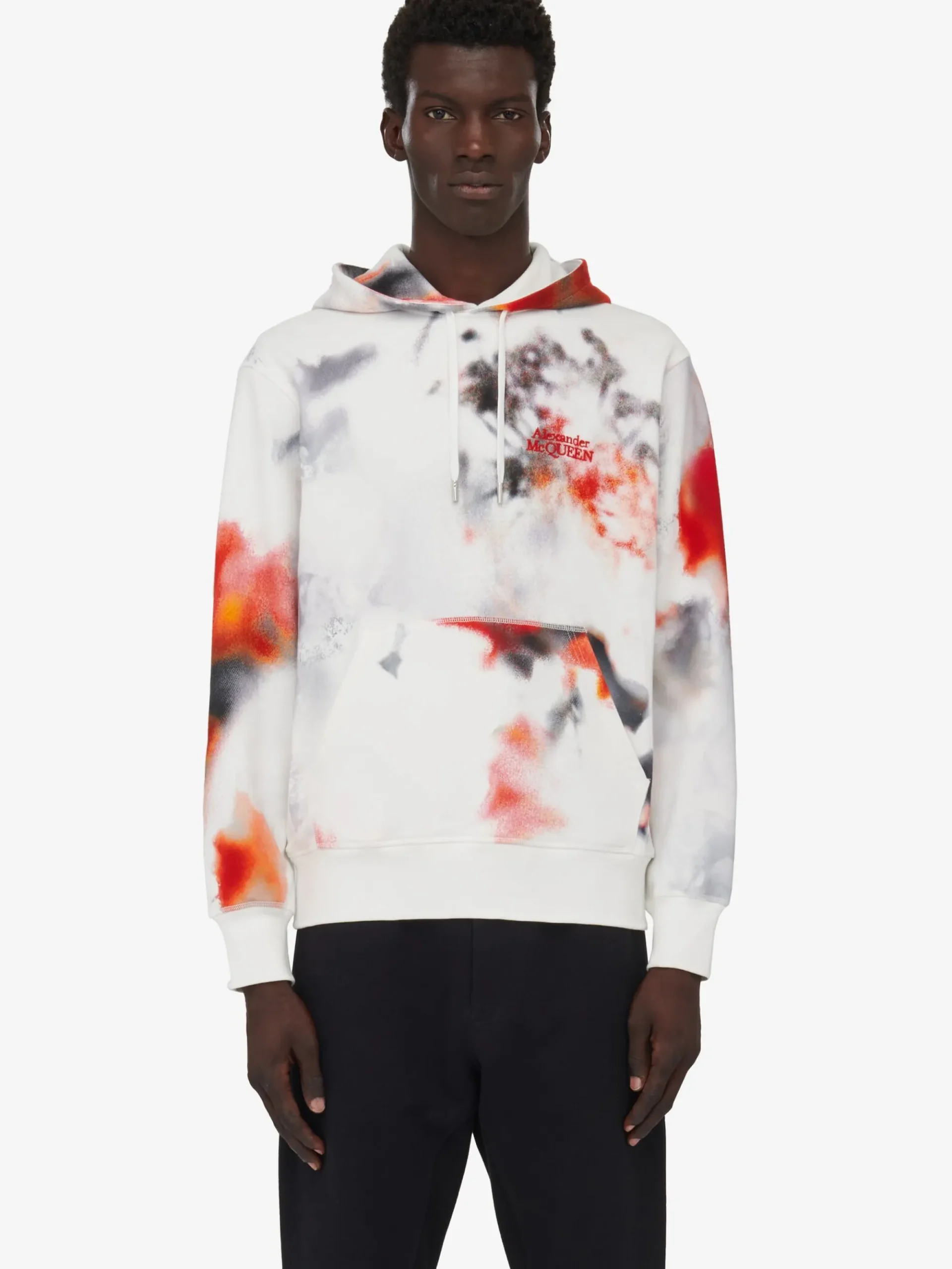 Men's Obscured Flower Hooded Sweatshirt in >Alexander McQueen Flash Sale