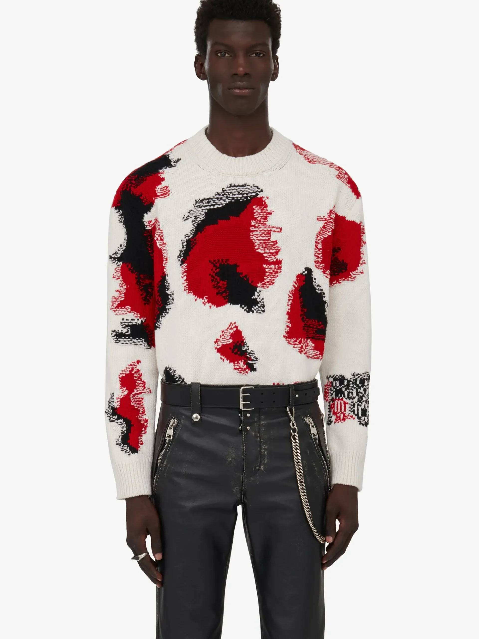 Men's Obscured Skull Intarsia Jumper in >Alexander McQueen Discount