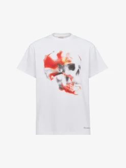 Men's Obscured Skull T-shirt in >Alexander McQueen Clearance