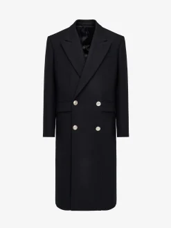 Men's Peak Lapel Double-breasted Coat in >Alexander McQueen Discount