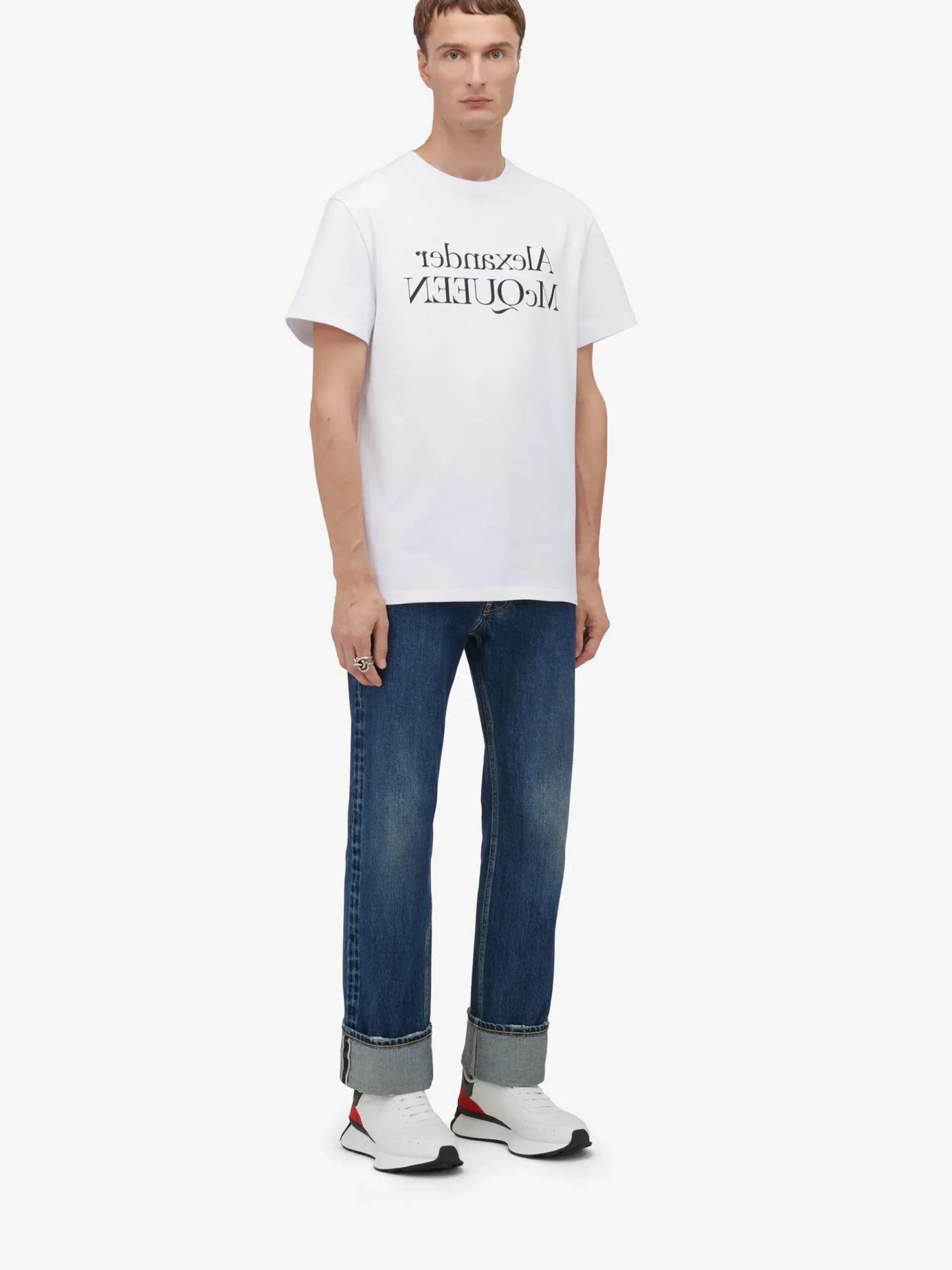 Men's Reflected Logo T-shirt in >Alexander McQueen Cheap