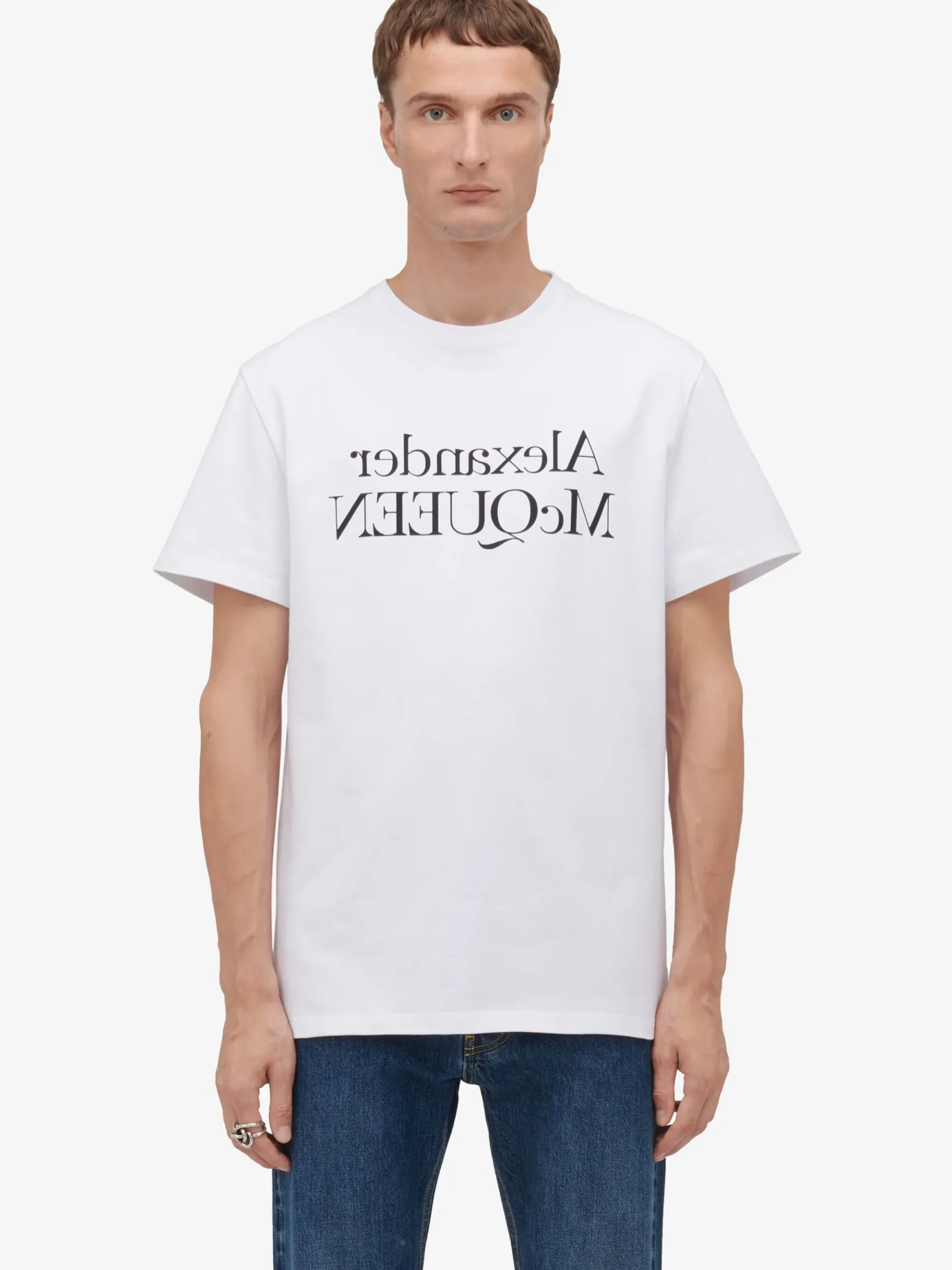 Men's Reflected Logo T-shirt in >Alexander McQueen Cheap