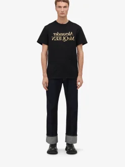 Men's Reflected Logo T-shirt in >Alexander McQueen Sale