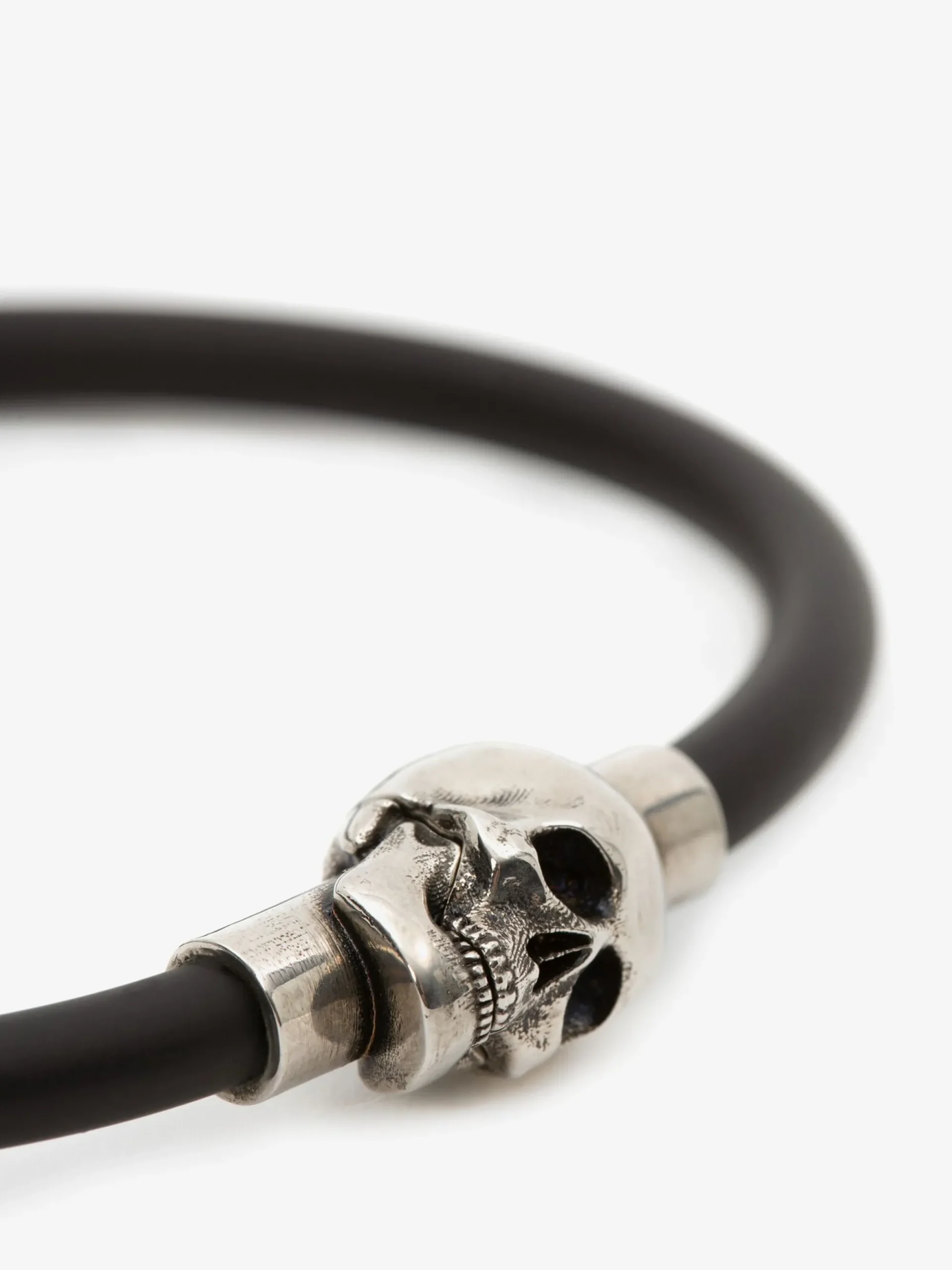 Men's Rubber Cord Skull Bracelet in >Alexander McQueen Cheap