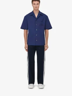 Men's Seal Logo Bowling Shirt in >Alexander McQueen Discount