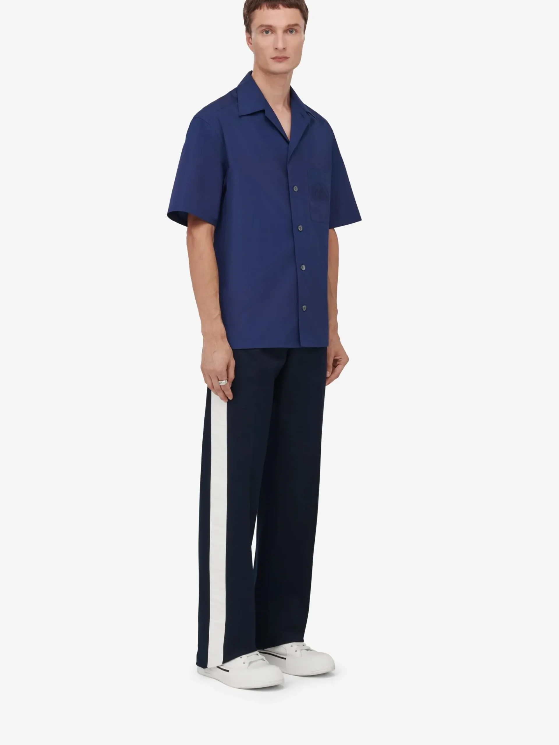 Men's Seal Logo Bowling Shirt in >Alexander McQueen Discount