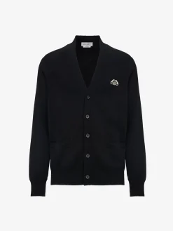 Men's Seal Logo Cardigan in >Alexander McQueen Best Sale