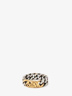 Men's Seal Logo Chain Ring in ><noscript><img width=