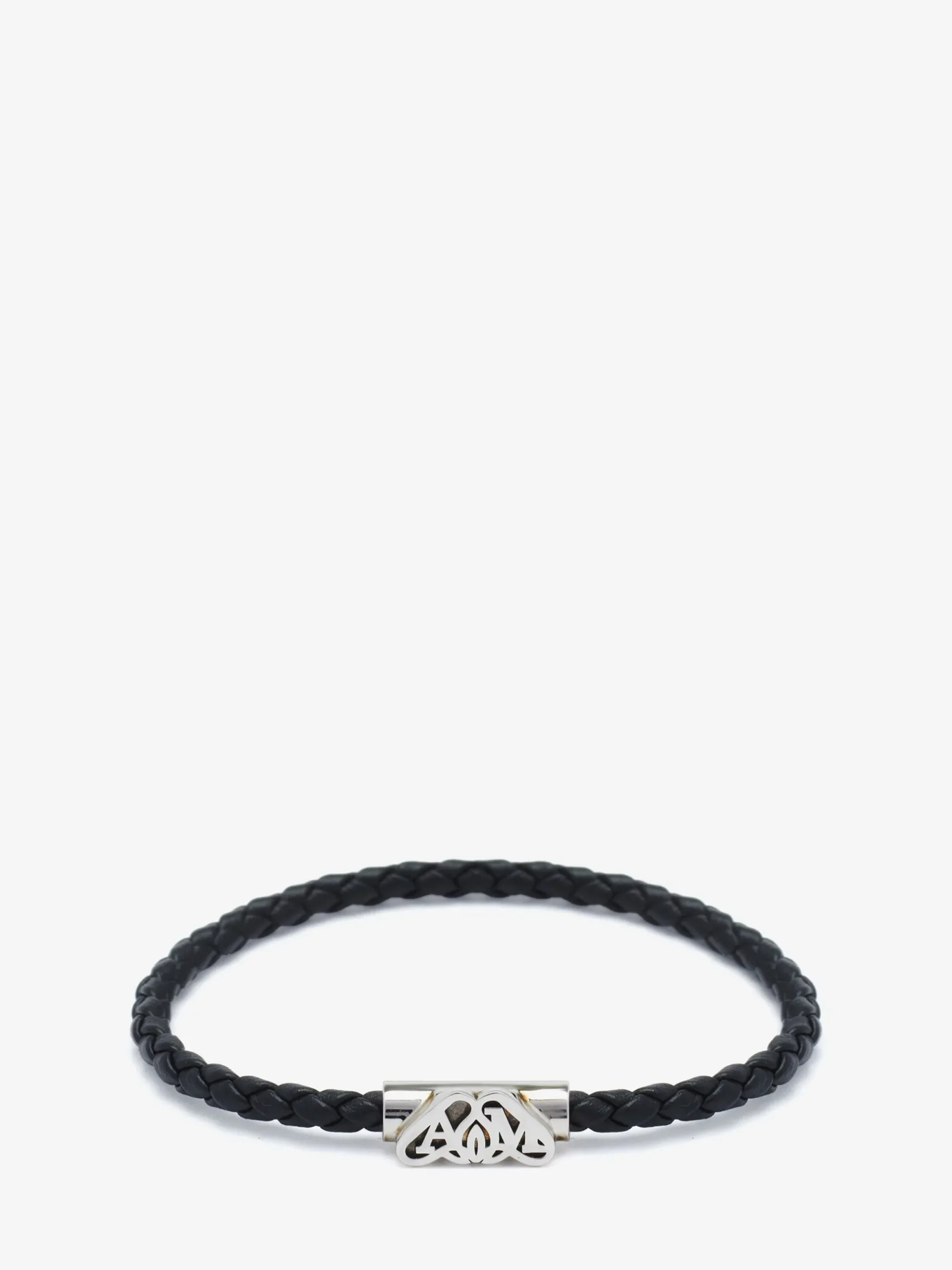 Men's Seal Logo Leather Bracelet in >Alexander McQueen Outlet