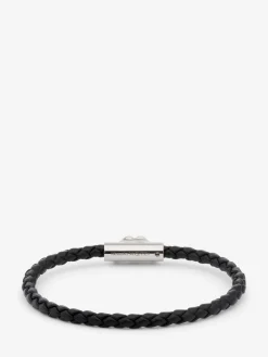 Men's Seal Logo Leather Bracelet in ><noscript><img width=