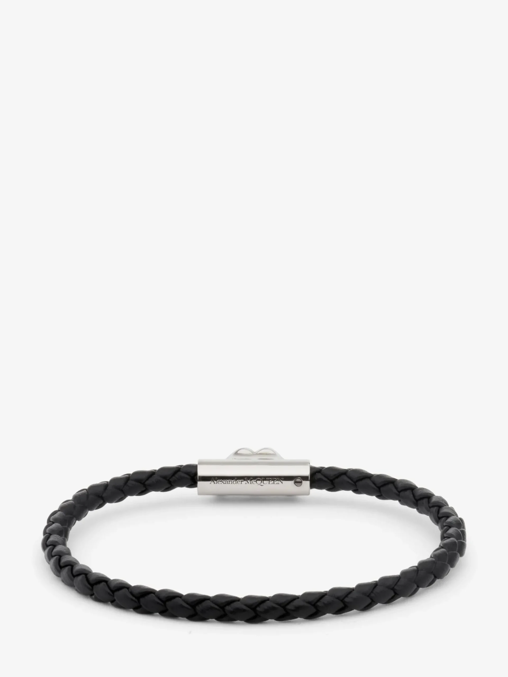 Men's Seal Logo Leather Bracelet in >Alexander McQueen Outlet