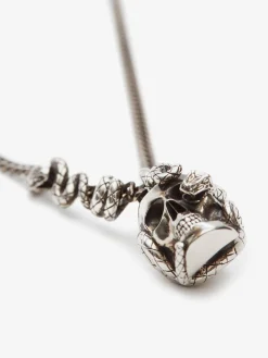 Men's Skull And Snake Necklace in ><noscript><img width=