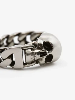 Men's Skull Chain Ring in ><noscript><img width=