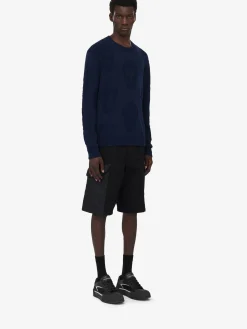 Men's Textured Skull Jumper in ><noscript><img width=
