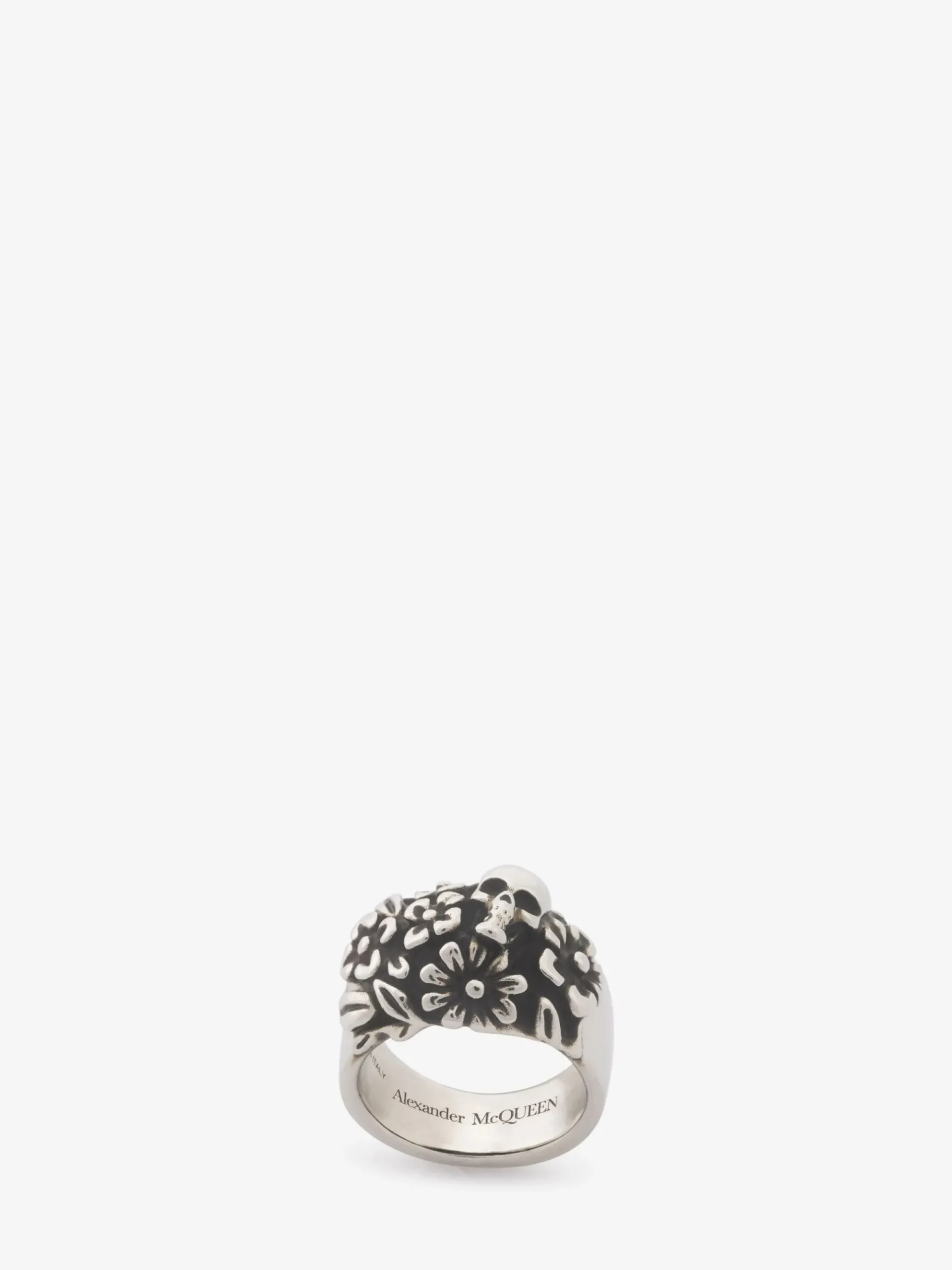 Men's The Floral Skull Ring in >Alexander McQueen Shop