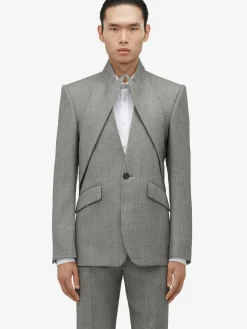 Men's Twisted Lapel Single-breasted Jacket in ><noscript><img width=