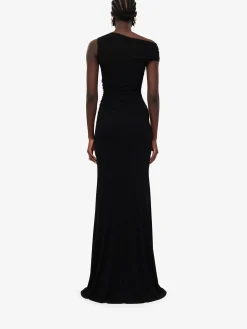 Women's Asymmetric Crystal Knot Evening Dress in ><noscript><img width=