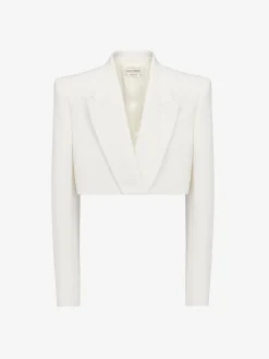 Women's Boxy Cropped Jacket in >Alexander McQueen Clearance