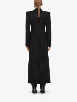 Women's Broken Pinstripe Tailored Coat in ><noscript><img width=
