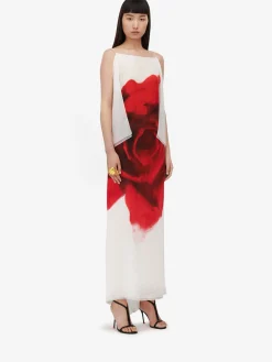 Women's Chiffon Bleeding Rose Slip Dress in ><noscript><img width=