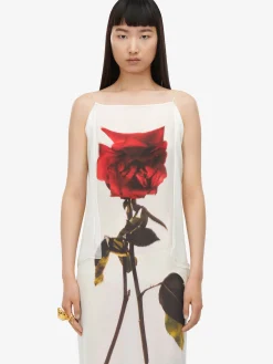 Women's Chiffon Shadow Rose Slip Dress in ><noscript><img width=