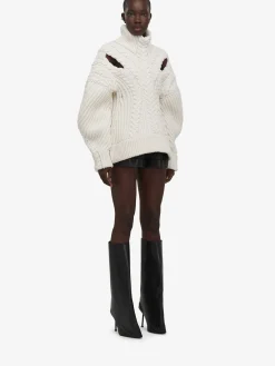 Women's Cocoon Sleeve Cable Jumper in ><noscript><img width=