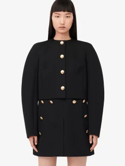 Women's Cocoon Sleeve Military Jacket in ><noscript><img width=
