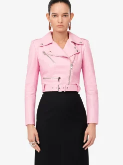 Women's Cropped Biker Jacket in ><noscript><img width=