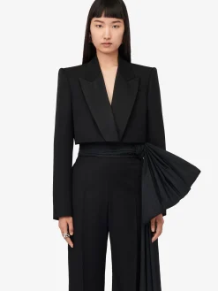 Women's Cropped Tuxedo Jacket in ><noscript><img width=