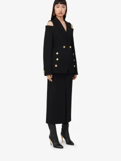 Women's Cut-out Double-breasted Military Jacket in ><noscript><img width=