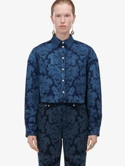Women's Damask Boyfriend Jeans in ><noscript><img width=