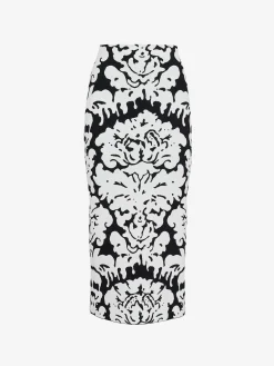 Women's Damask Jacquard Pencil Skirt in >Alexander McQueen Outlet